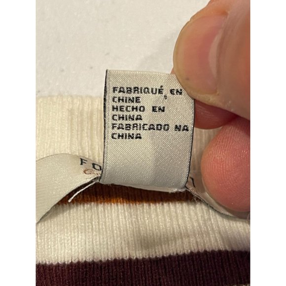 Forever 21 Womens Striped Sweater Dress Long Sleeve Crew Neck White Brown Size L - Picture 9 of 9